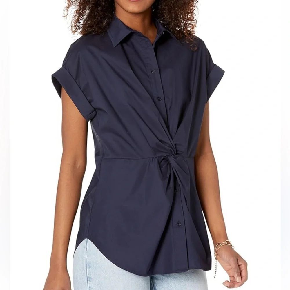 NWT Ralph Lauren Women's Dark Blue Button Down Shirt Size S